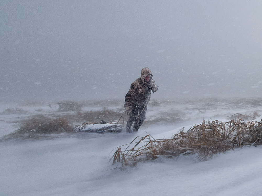 Duck and Deer Hunters in the deadly winter