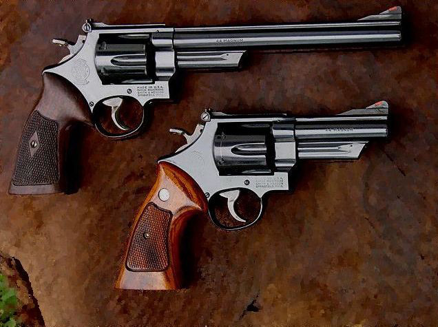 two smith and wesson model 29 revolvers