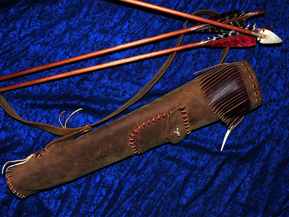 Handmade leather arrow quiver