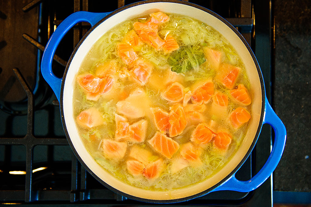 salmon-soup-on-stove