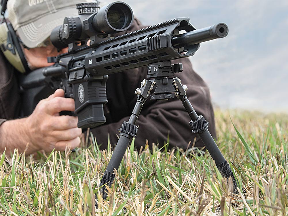 AR Rifle bipod for long-range shooting
