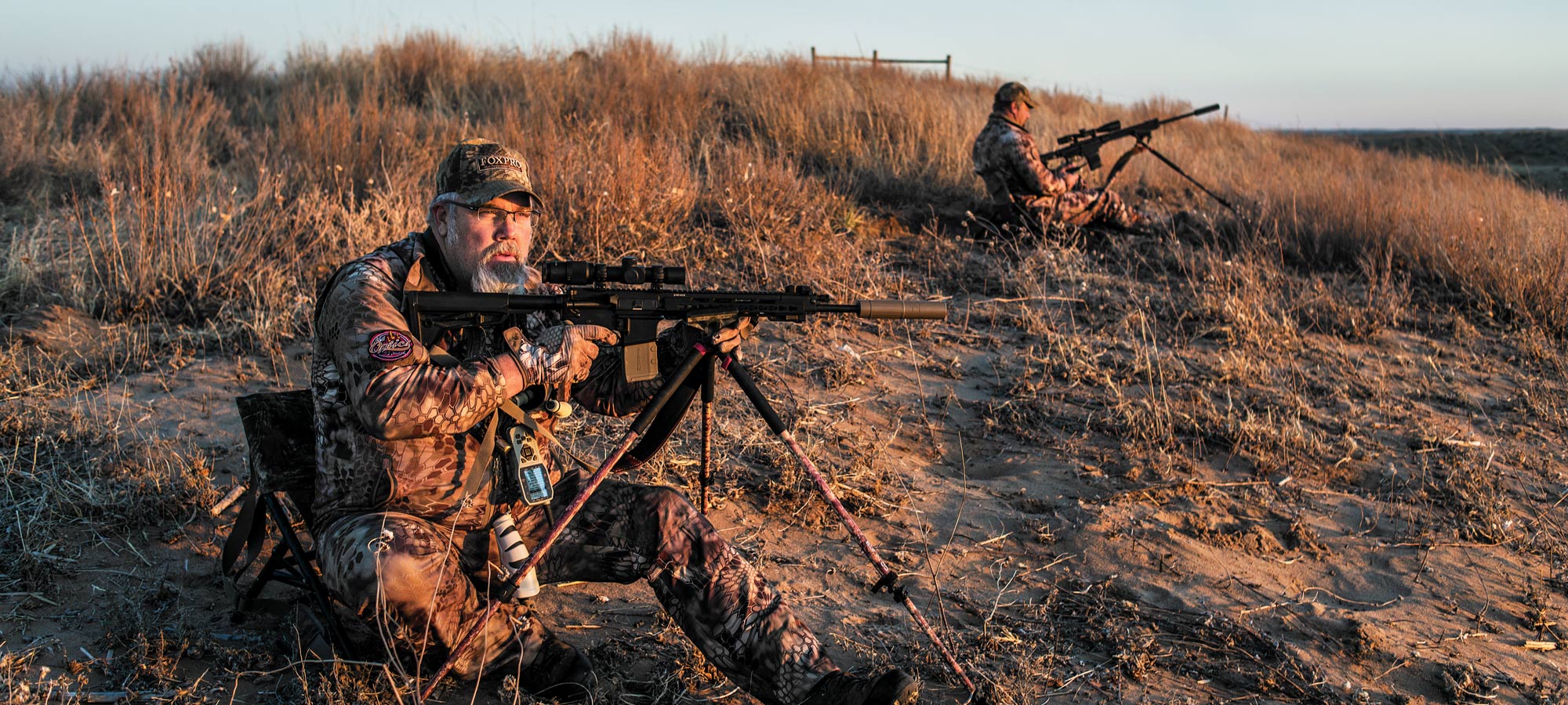 Morris and Young hunting coyotes in Nebraska