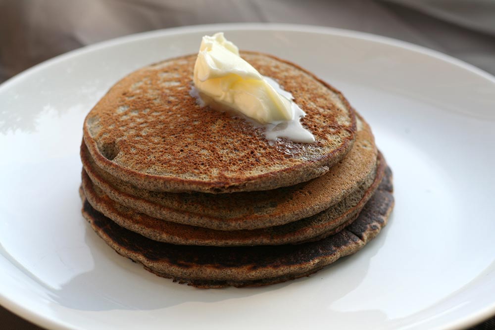 Acorn-flour pancakes