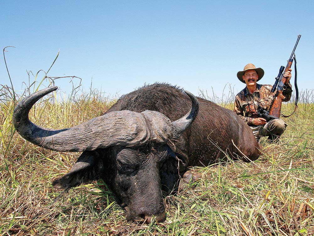 Ron Spomer downed a Cape buffalo in Mozambique