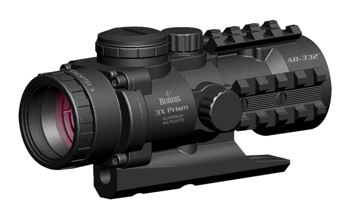 Burris The AR-332 Prism Sight (SRP: $335) for AR-15-style rifles offers 3X magnification for short- to medium-range targeting. It features the Ballistic/CQ reticle with Ballistic Plex-style drop compensation and comes with integrated lens covers and a Picatinny rail-mounting bracket. The AR-Tripler (SRP: $220) also adds 3X magnification when mounted with a dot sight. Shooters can flip the AR-Tripler out of the way when it is not needed. The AR-Pivot Ring (SRP: $50) is designed for use with the AR-Tripler. The AR-P.E.P.R. (SRP: $75) mount or Proper Eye Position Ready in either 30mm or one-inch tube models is designed for combat riflescopes. It allows 2 inches of forward scope positioning, and the ring tops feature Picatinny rails for mounting additional accessories. The updated FastFire II (SRP: $225) is now waterproof, for extreme weather conditions. It still weighs only 1.5 ounce and can withstand magnum recoil on a wide range of firearms from handguns to slug guns to rifles. The FastFire bases (SRP: $45) for lever-action rifles is predrilled for mounting on Marlin 336 and Winchester angle-eject rifles. (970-356-1670; burris.com)