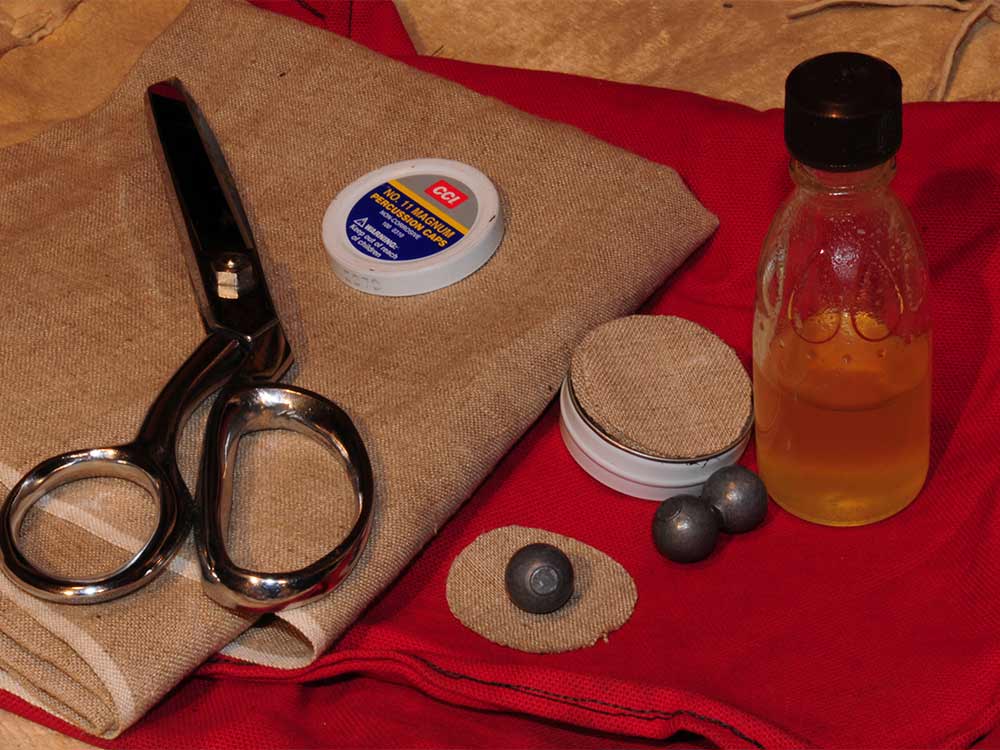 muzzleloader linen patches and bear oil