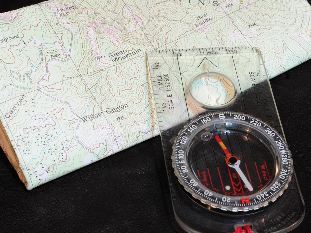 map and a compass