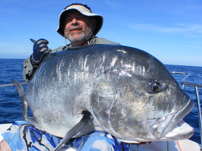 In the contest for meanest fish in the ocean, Larry Dahlberg votes for the giant trevally.