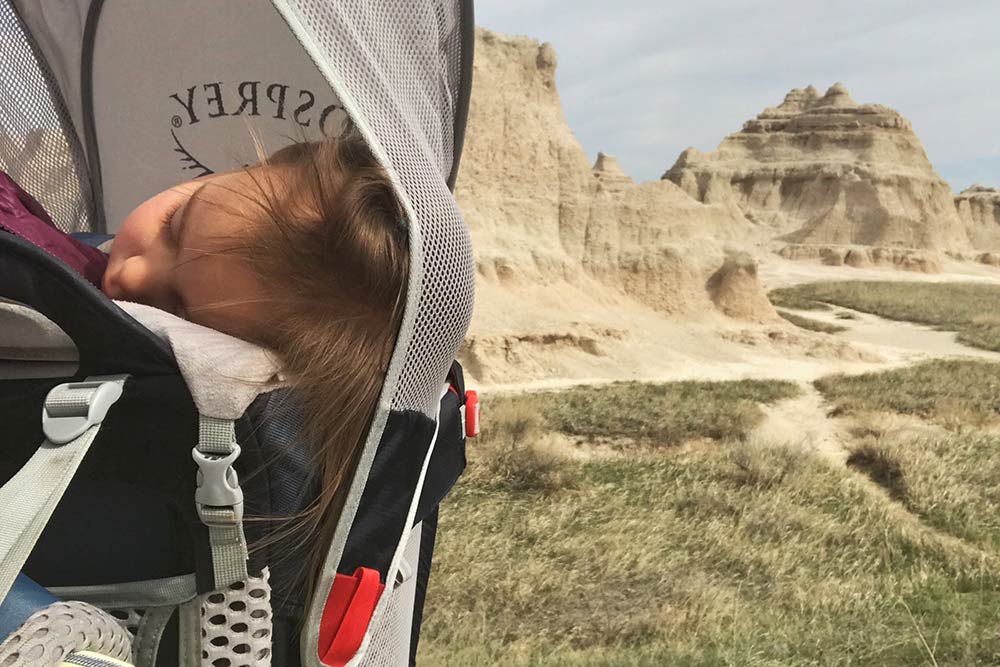 girl napping badlands national park