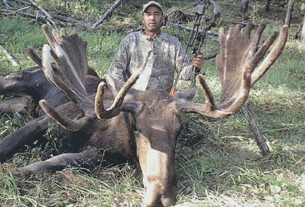 Travis Peterson arrowed this outstanding Western Canada moose in Alberta. The 24-point bull scores 528 6/8 inches, making it the top SCI Western Canada moose by a bowhunter, and the overall number five animal for the SCI sub-species.