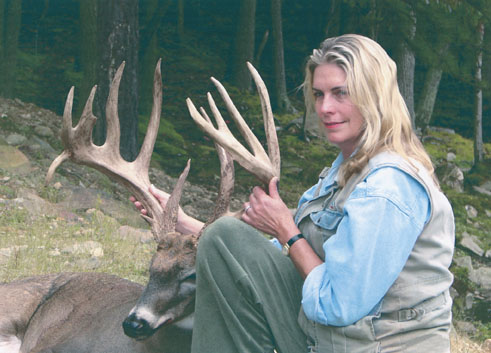 Wendy Barnhart shows a dandy of a typical whitetail buck, which scores 192 2/8s, and ranks 14th in SCI. But this buck is one of only 29 SCI records she holds, including rankings for elk, elephant, kudu, Cape buffalo, sable antelope, bongo, hippopotamus and African leopard.