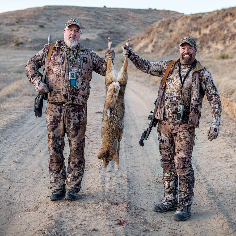 Al Morris and Garvin Young coyote hunting
