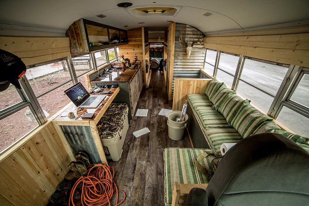 This Guy Is Living Out of a Custom School Bus for a Year to Hunt Public Land