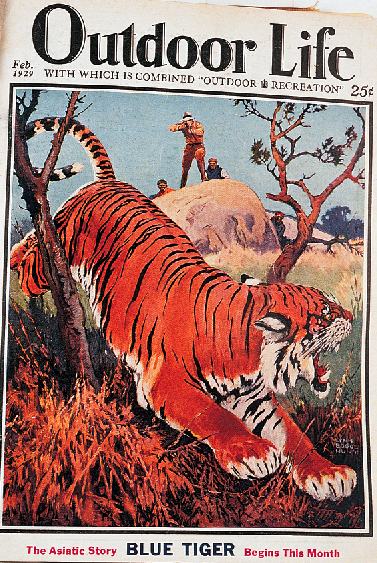 February 1929. "Blue Tiger: The Asiatic Story Begins This Month."