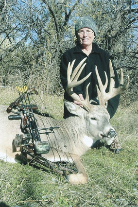 Arleen D. Looper arrowed this outstanding Rosebud County, Montana whitetail in October, 2006. More impressively, she was on a self-guided hunt--on her own collecting this 170 4/8s-inch, 11-point giant.