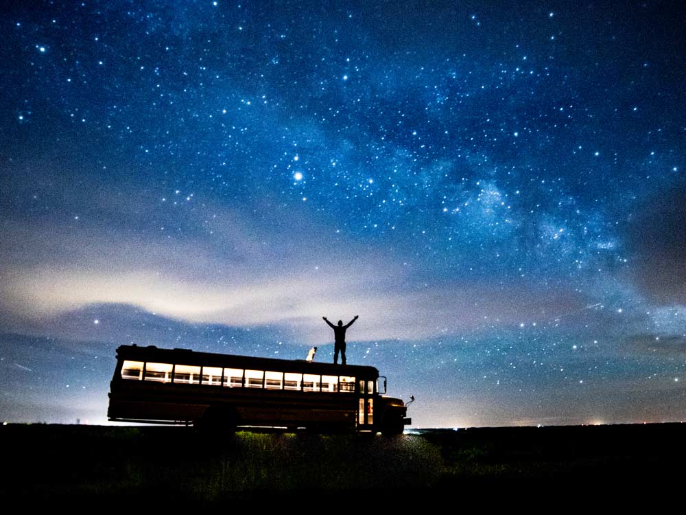 Sam Holot Bus Hunting Lodge Night sky
