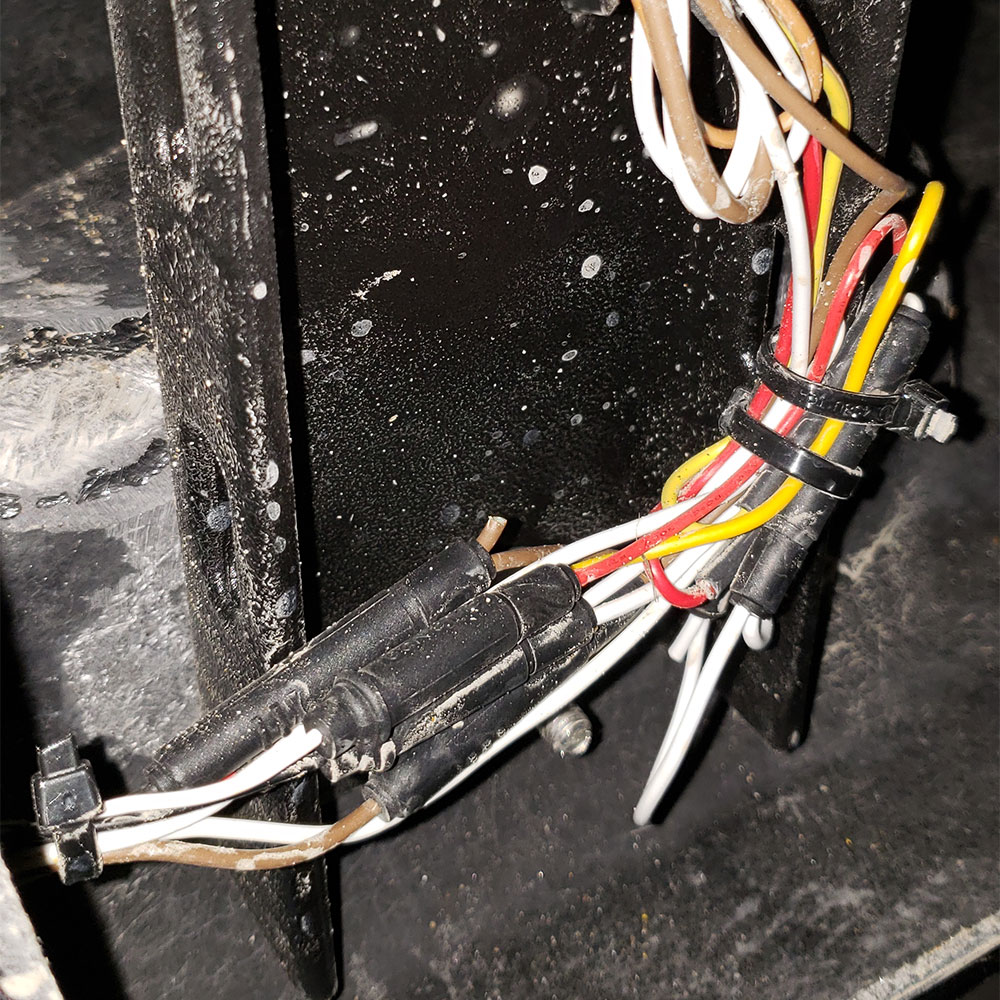 electrical wiring on a trailer