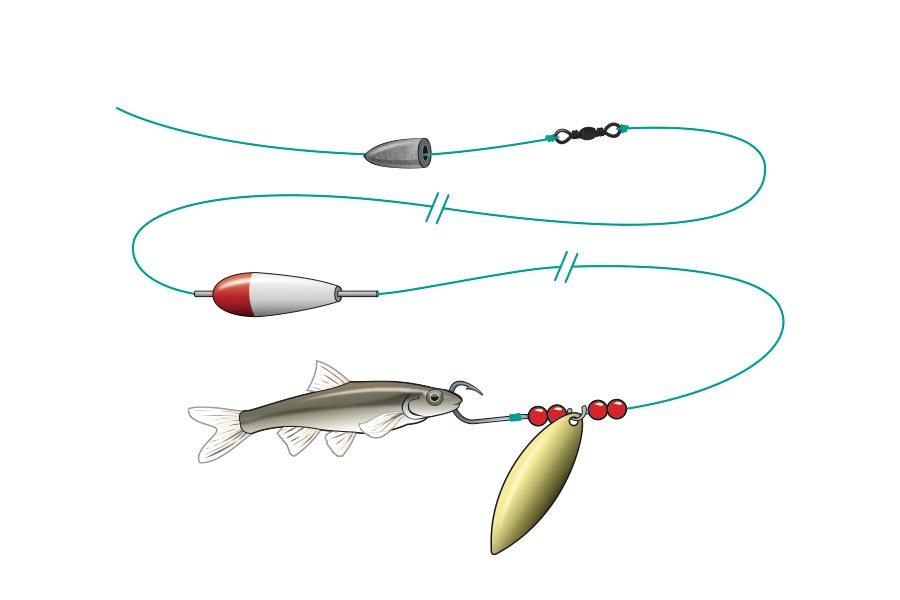 spin to win bait fishing rig