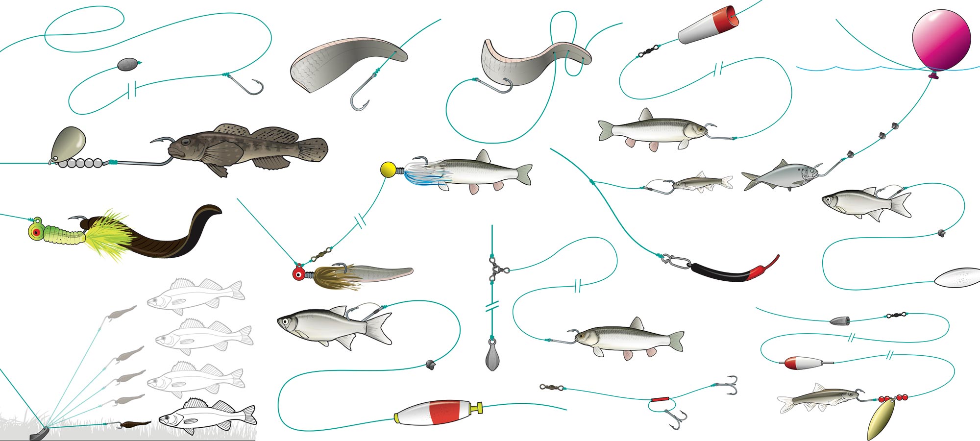 A hook set rod to up sinker fishing and How to