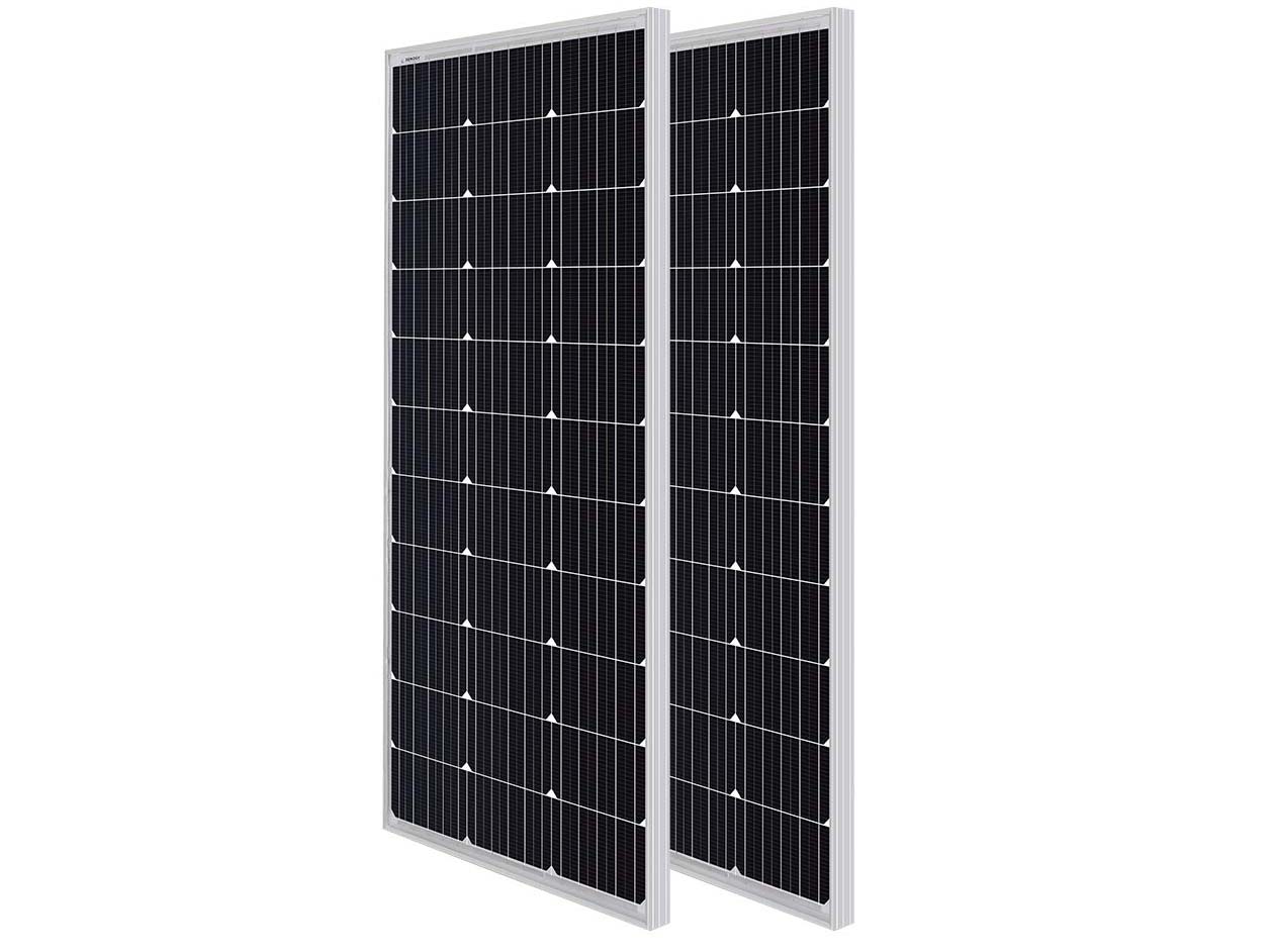 Renogy 2pcs 100 Watt 12 Volt Monocrystalline Solar Panel