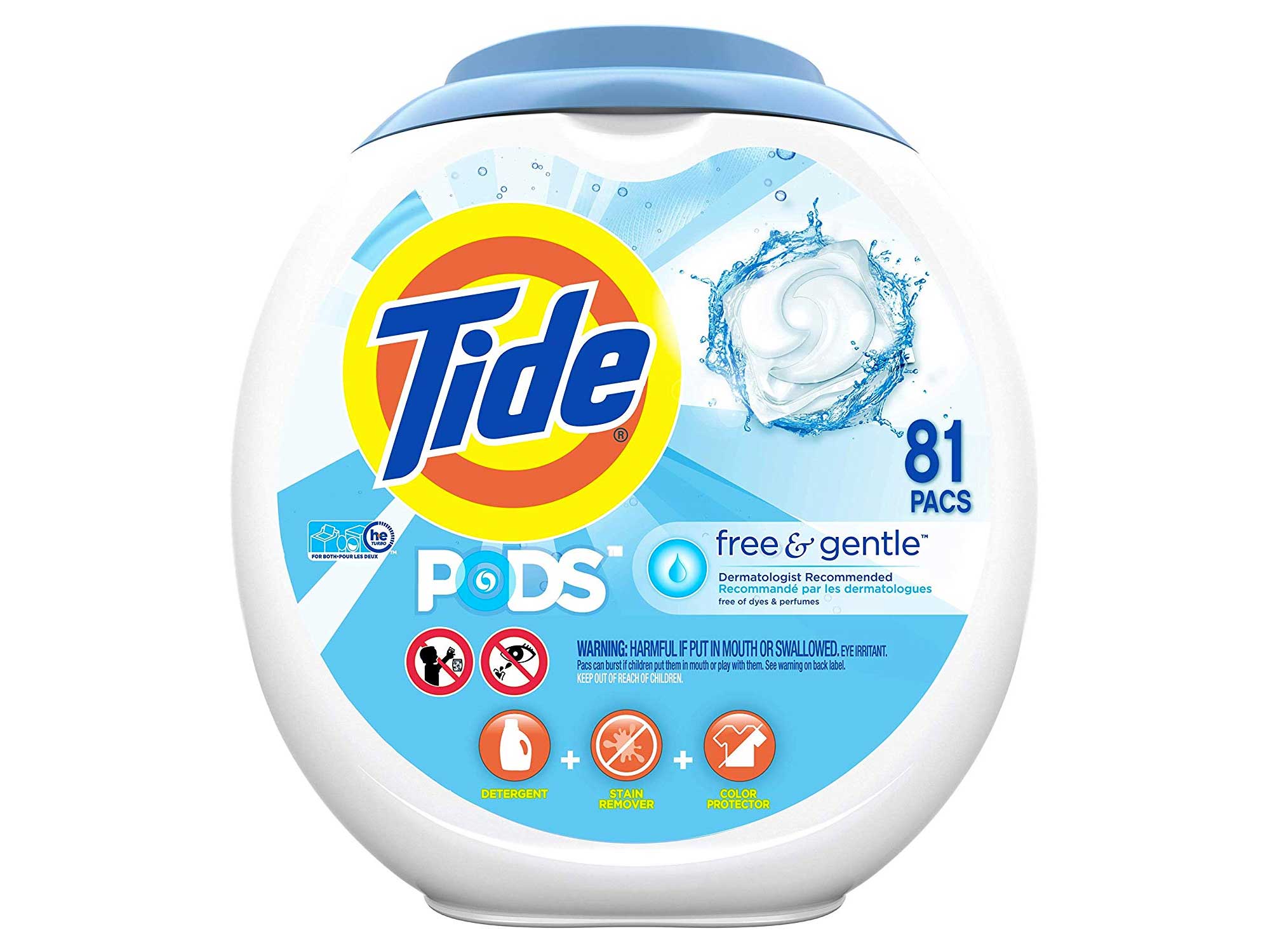 Tide free and gentle detergent