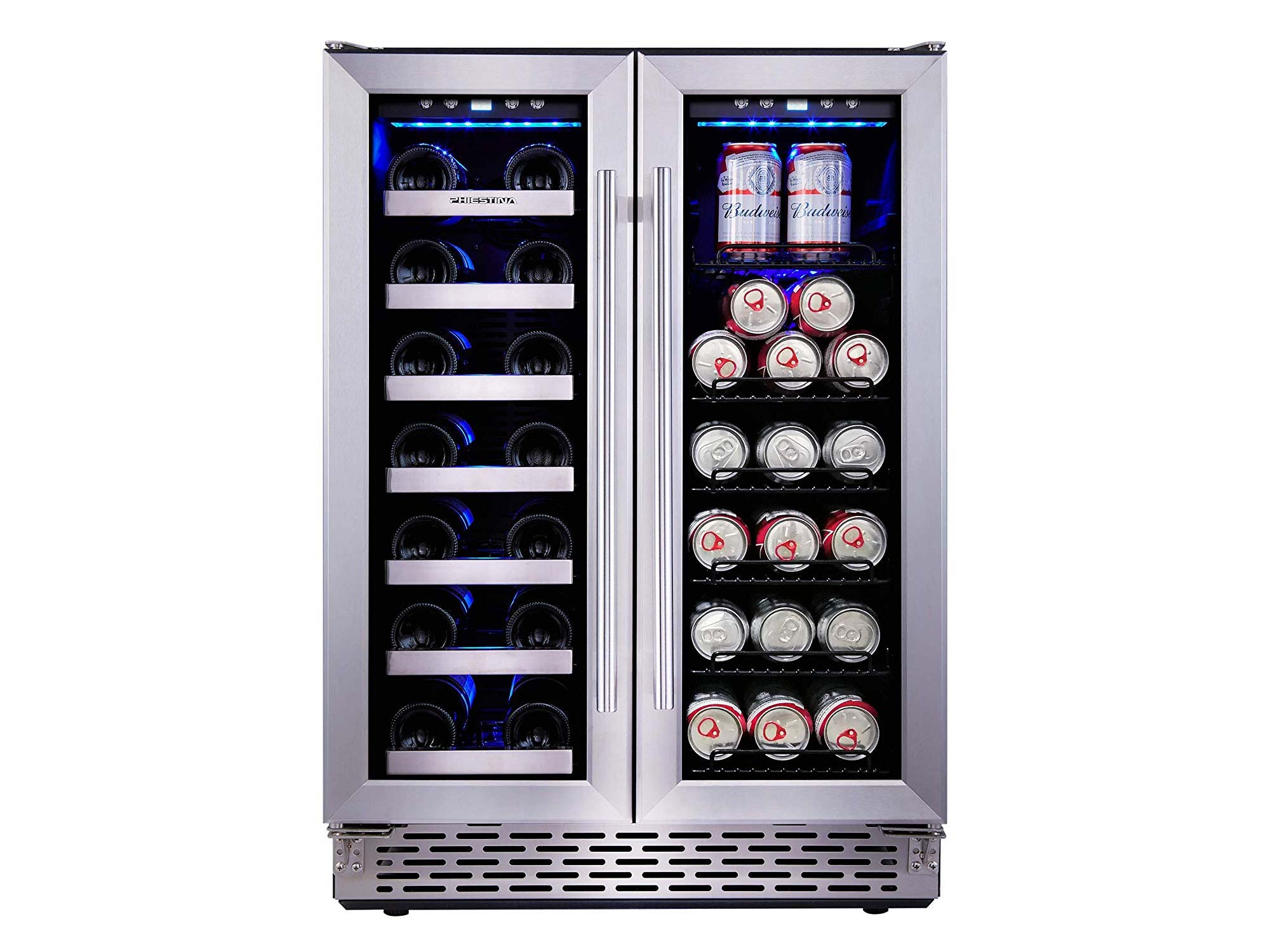 Phiestina 24 Inch Built In Dual Zone Wine and Beverage Cooler