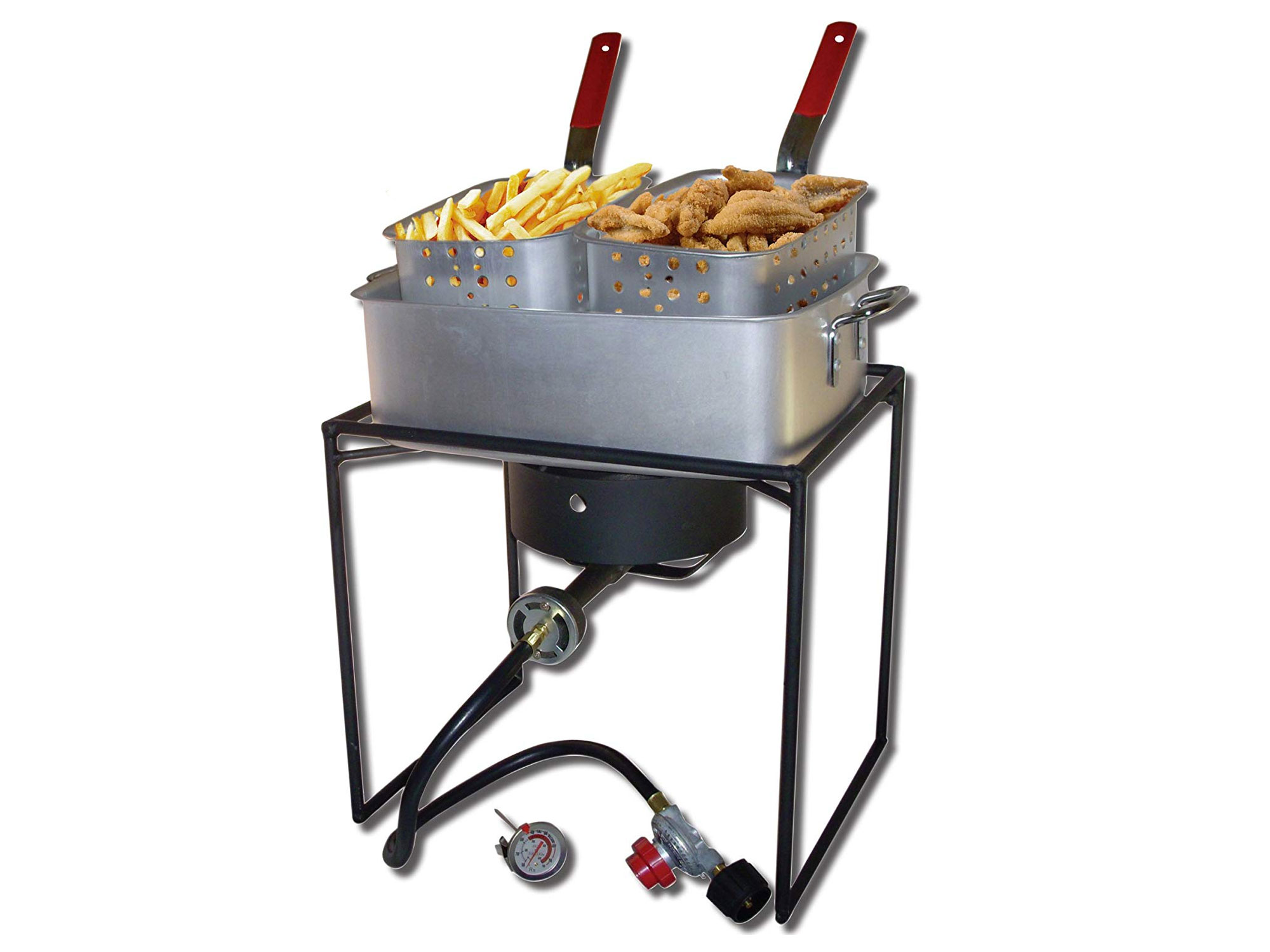 King Kooker 16-Inch Propane Outdoor Cooker with Aluminum Pan and 2 Frying Baskets