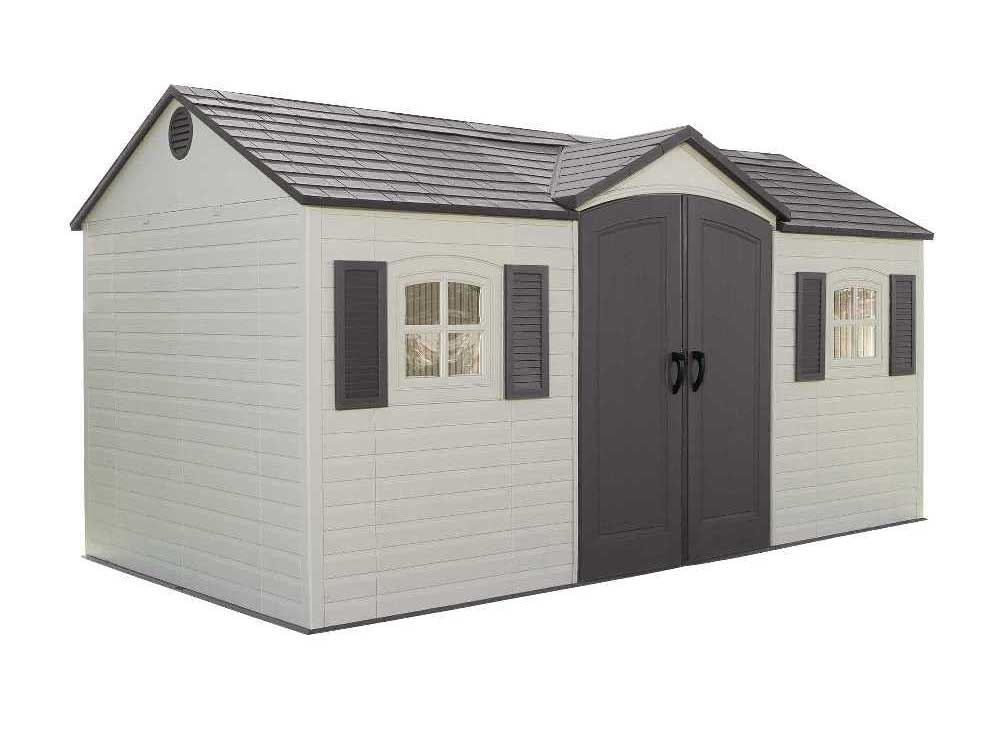 Lifetime 6446 Outdoor Storage Shed with Shutters, Windows, and Skylights, 8 by 15 Feet