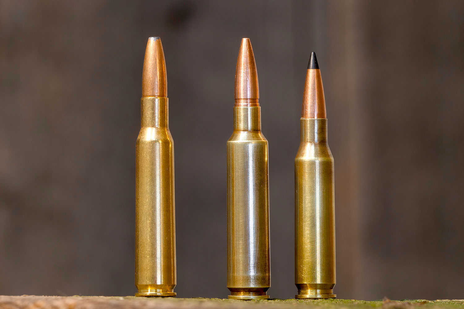 The 7x57, .284, and 7mm-08 sided by side by side.