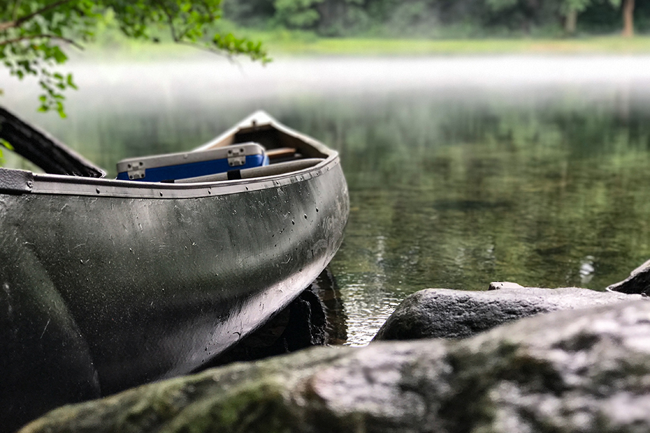 A canoe on the river