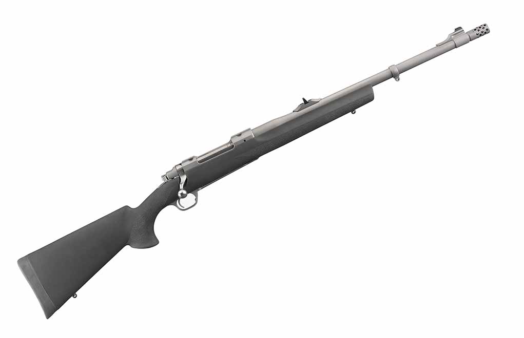 Ruger’s M77 Alaskan hunting rifle in .300 Win. Mag. on a white background