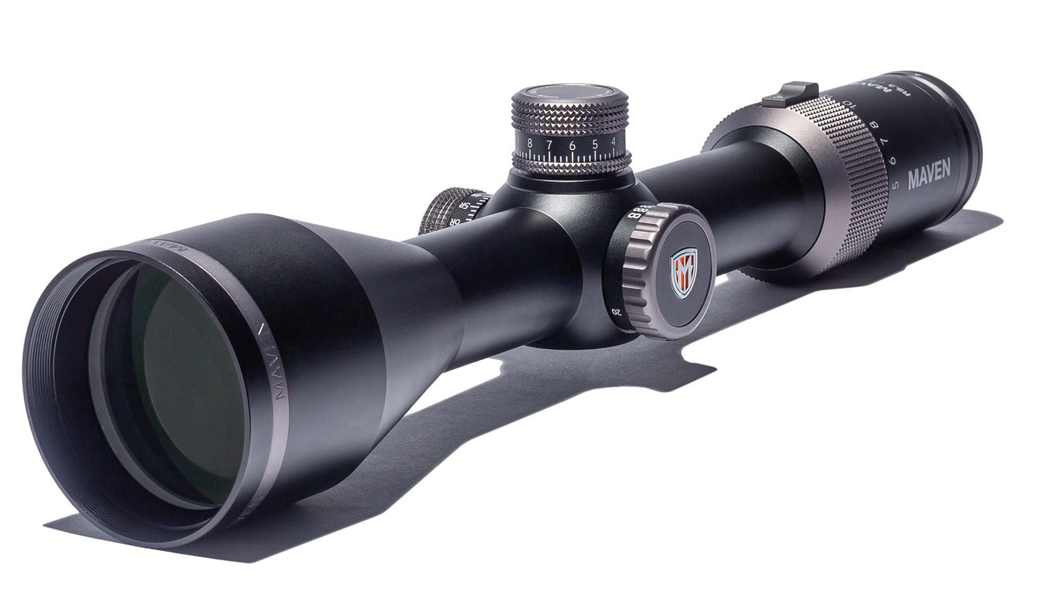 Maven RS.3 5-30x50 riflescope on a white background.
