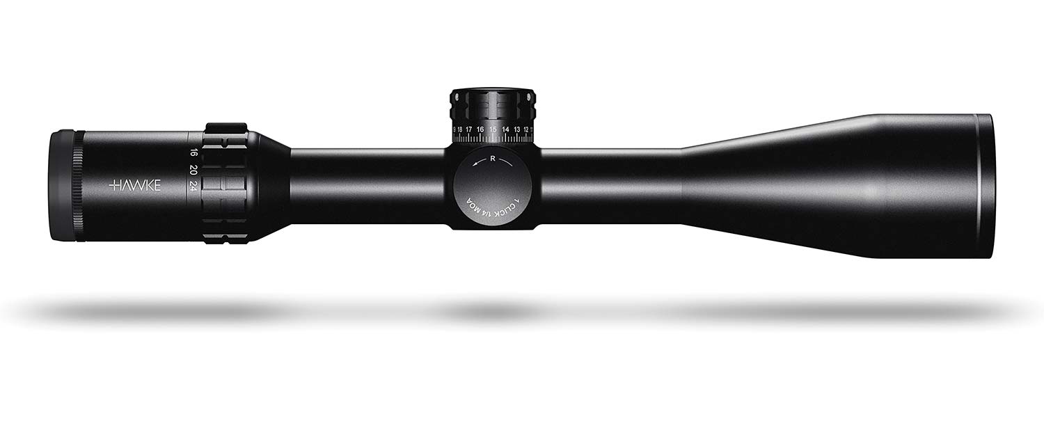 Hawke Frontier 30 4-24x50 riflescope on a white background.