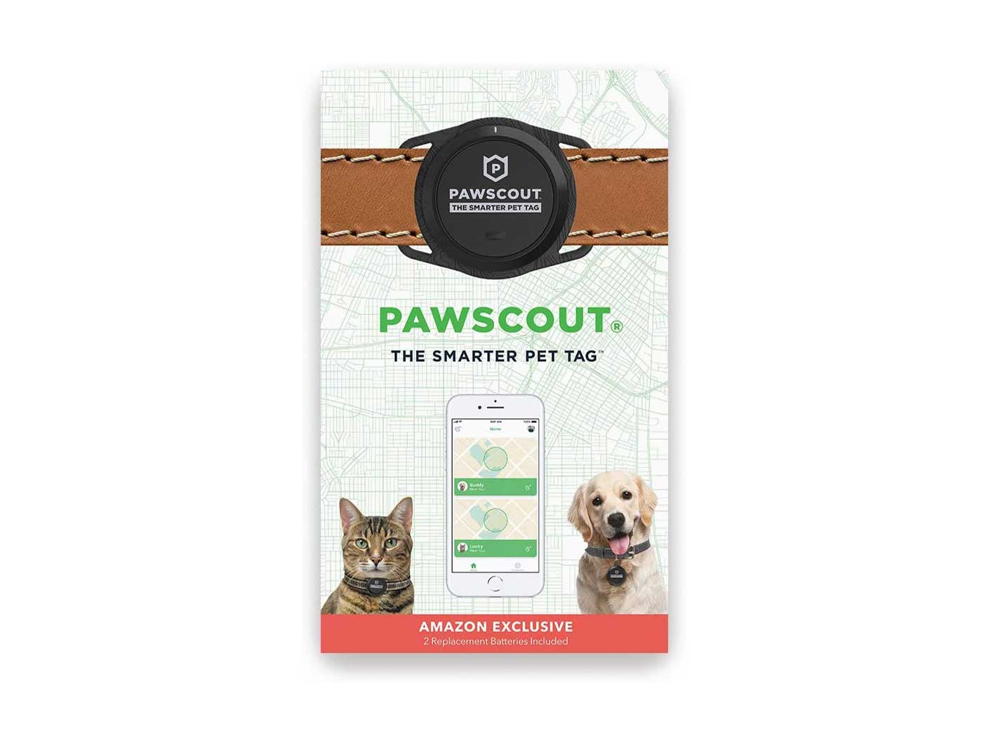 Pawscout Smarter Pet Tag (New Version 2.0) - Cat & Dog Tag, Lost Pet Alerts, Bluetooth Virtual Leash, Medical Profile, Walk Tracker, Pet Points of Interest, No Monthly Fees