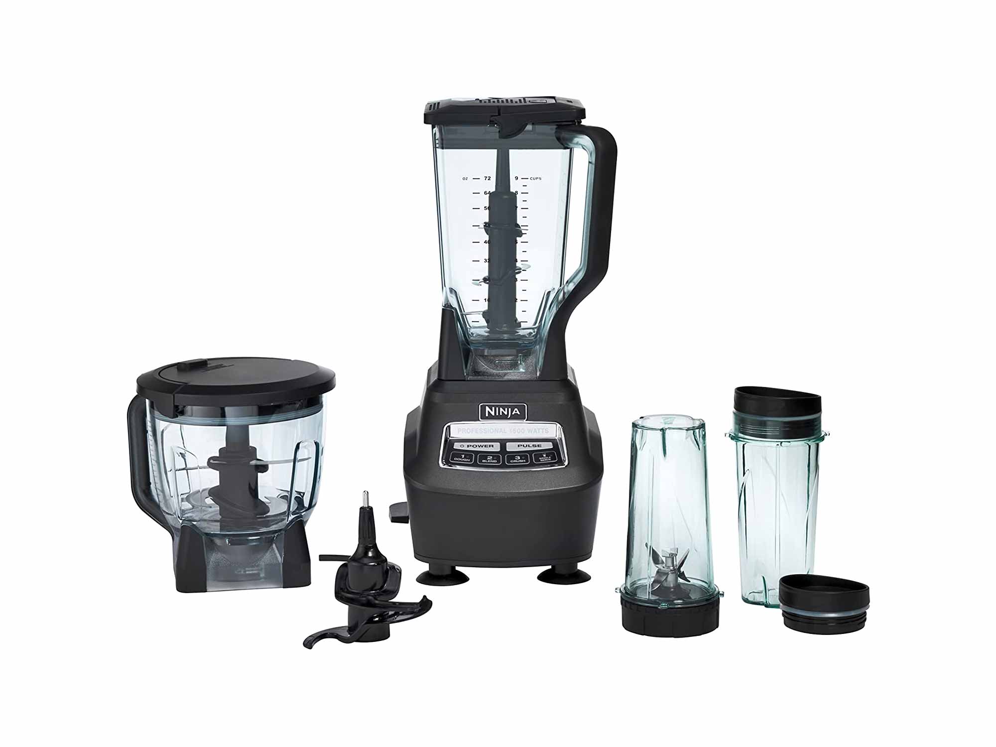 Ninja Mega Kitchen System and Blender with Total Crushing Pitcher, Food Processor Bowl, Dough Blade, To Go Cups, 1500-Watt Base, Black
