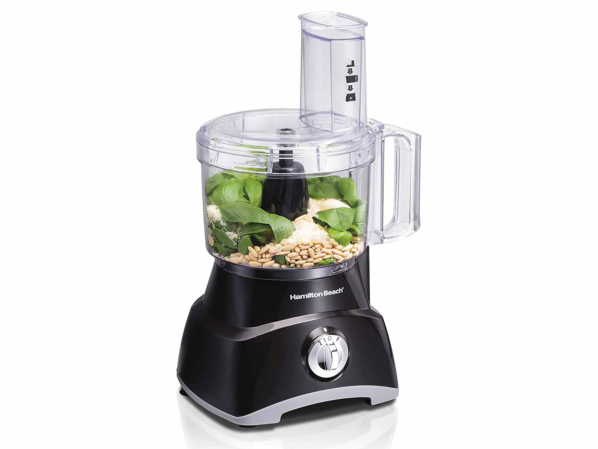 Hamilton Beach 8-Cup Compact Food Processor & Vegetable Chopper for Slicing, Shredding, Mincing, and Puree, 450 Watts, Black