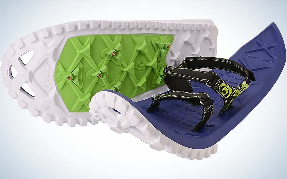 Green, purple, and white best snowshoes