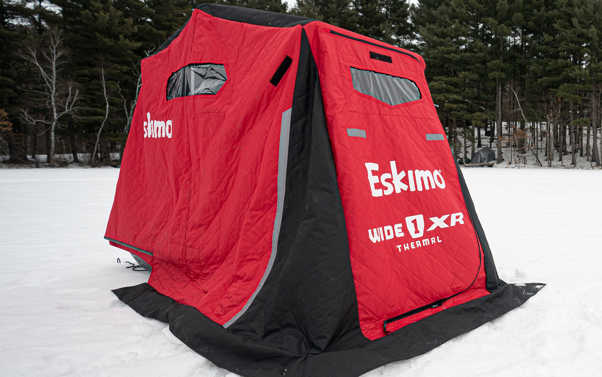 The Eskimo Wide 1 XR Thermal is the most roomy one-person ice fishing shelter.