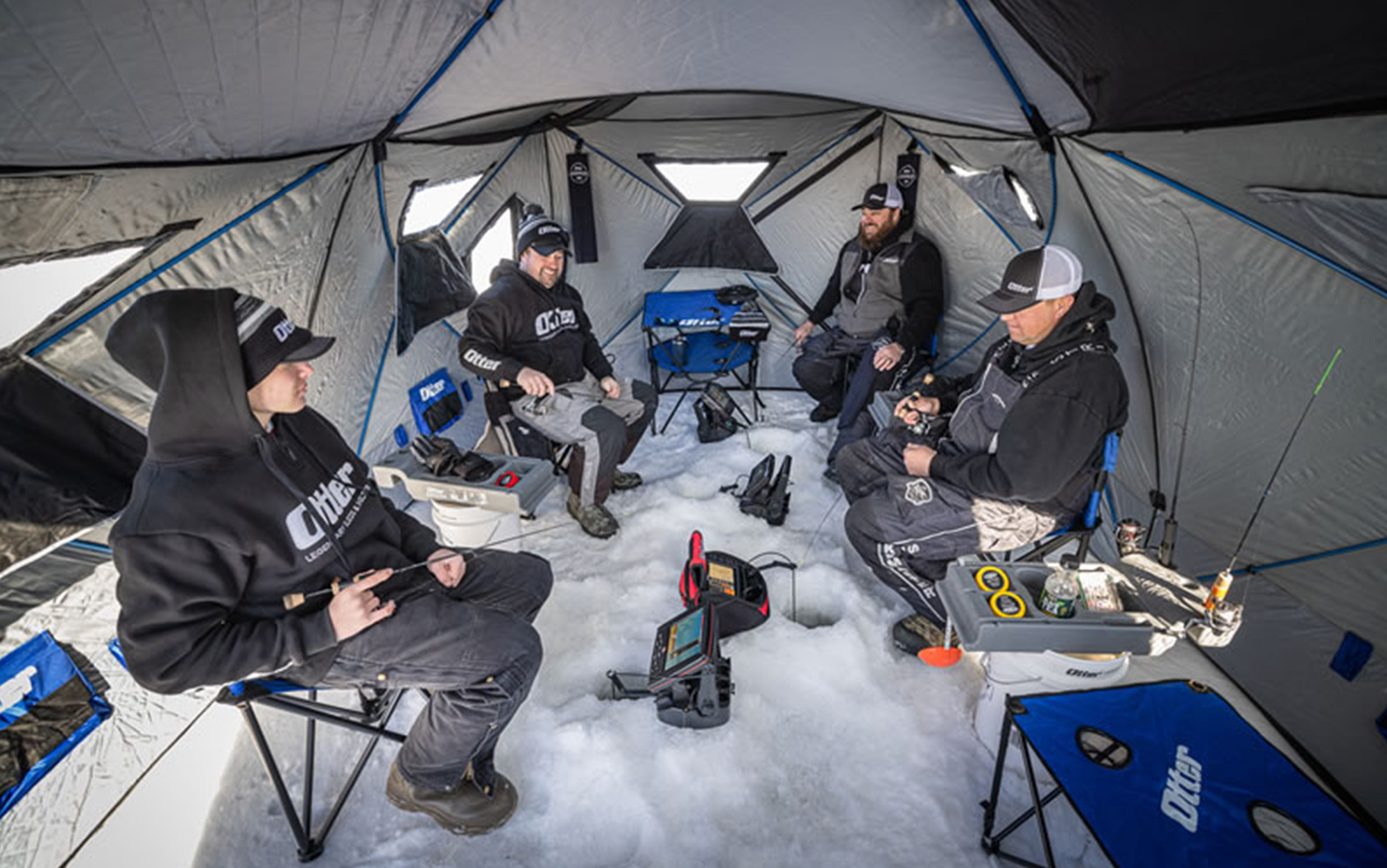 The Otter Outdoors Vortex Pro Monster Lodge has plenty of room for ice camping.