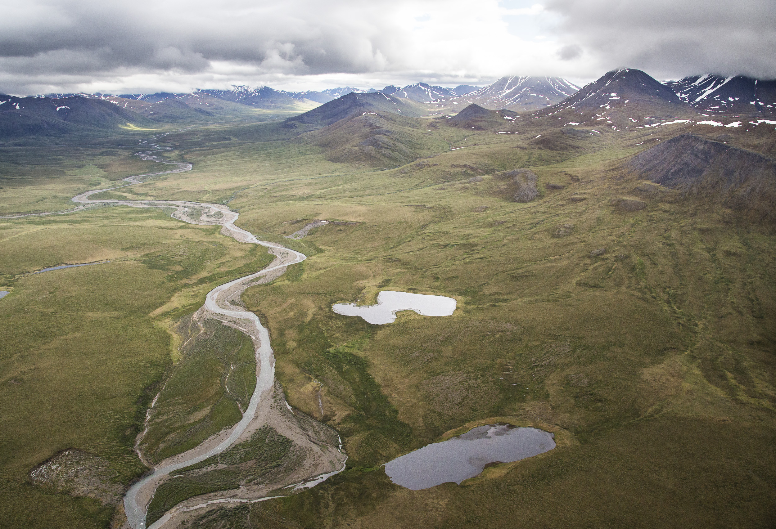 The Central Arctic Management Area - a BLM Wilderness Study Area - sits between NPRA and Gates of the Arctic National Park in Alaska. This little known 320,000 acre area is starkly beautiful and made up of rolling tundra and snow covered peaks.
