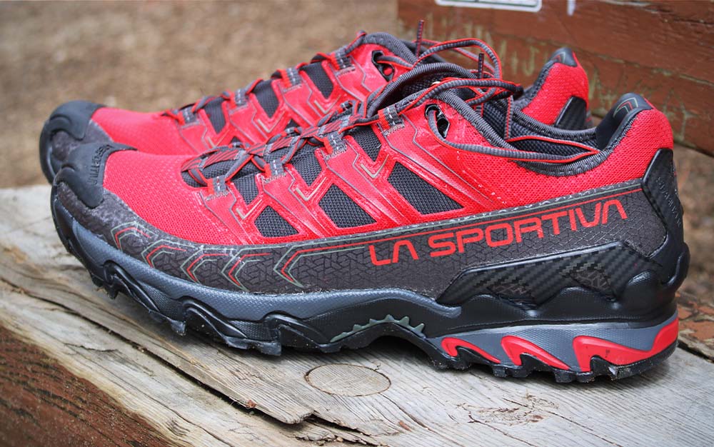 A strong trail runner with a thick sole.