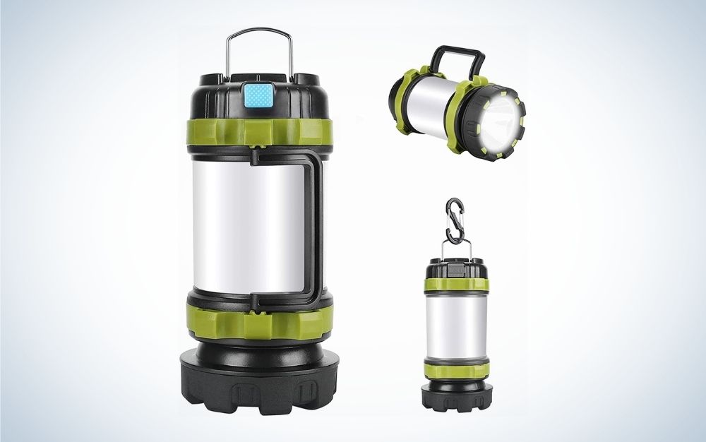 Green Led camping lights with different handles