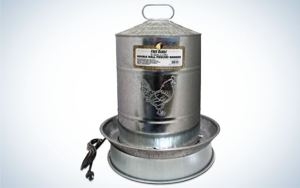 Silver water heater for chicken coop
