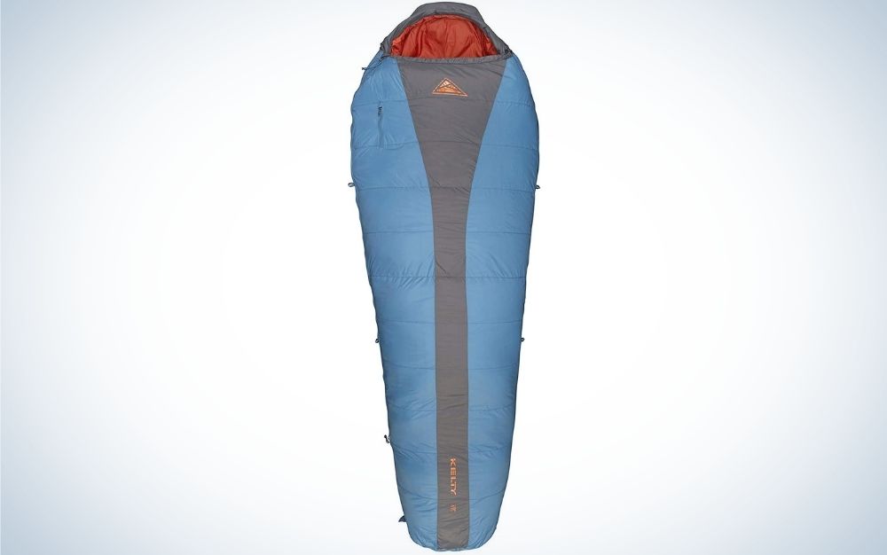 Kelty ultralight blue sleeping bag for camping