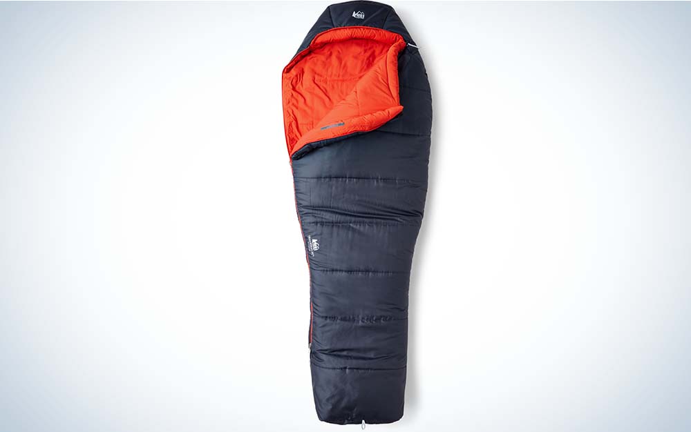 A black and red best sleeping bag