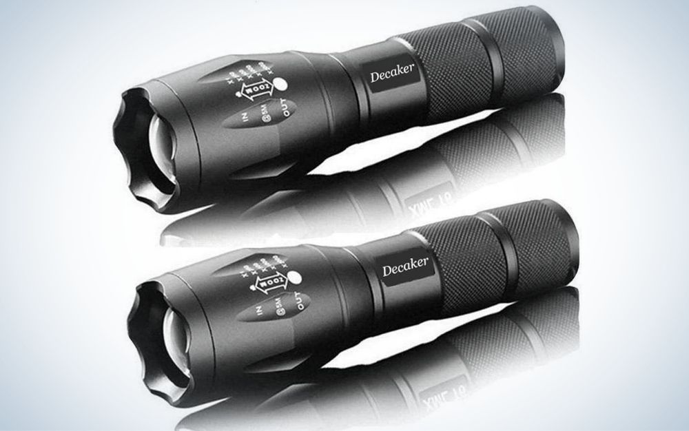 2 black, zoomable LED flashlight torch for father's day gift