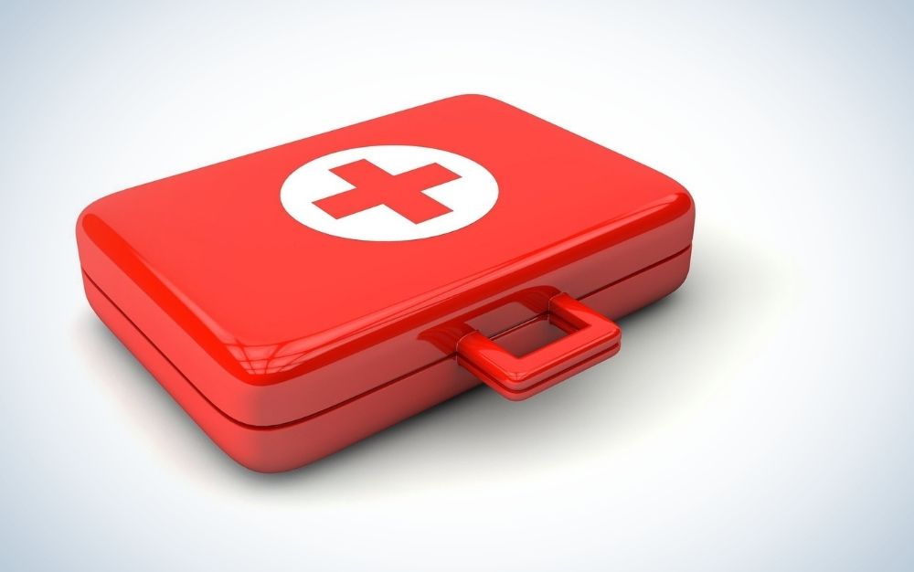 Red first aid kit