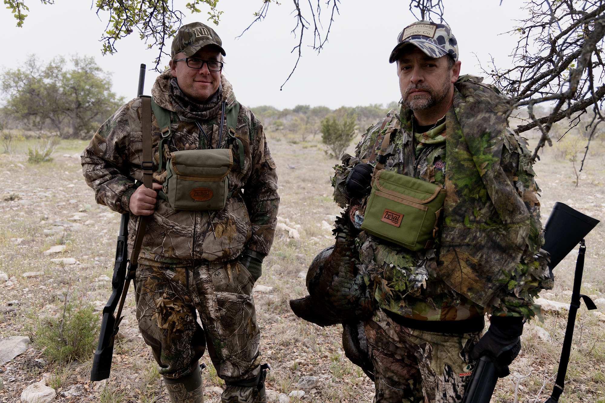 Two USMC turkey hunters with a good Rio tom in Texas.