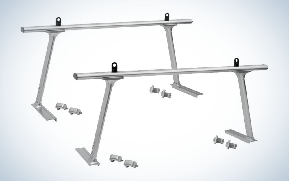 Silver, aluminum universal truck bed extender