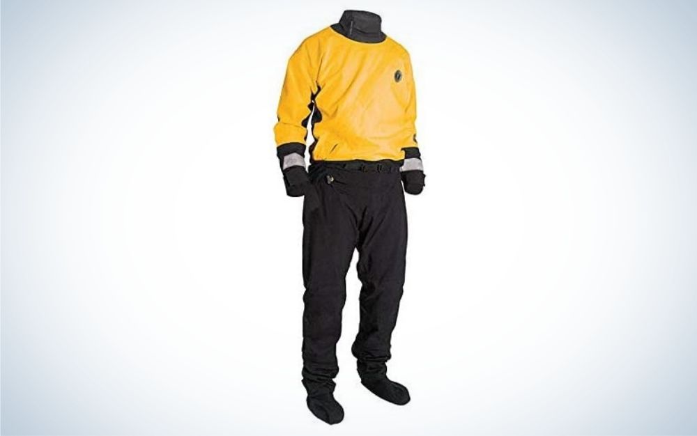 Yellow and black dry suit